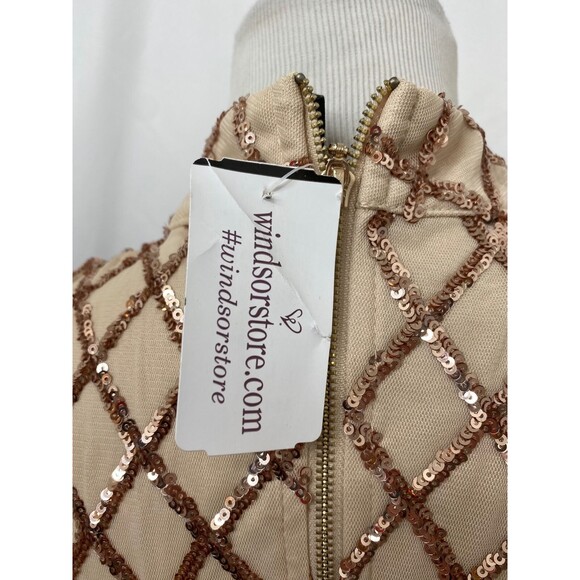 Windsor Women’s Dress Blush Color Body Con Sleeveless Sequined Size Large - Picture 7 of 9